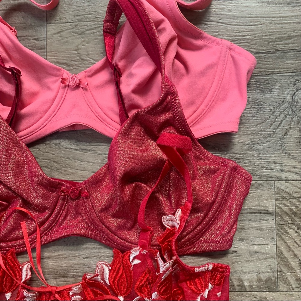 Victoria Secret 3 Vintage y2K Underwire Bras Shimmer Sheer Lace - Picture 5 of 14